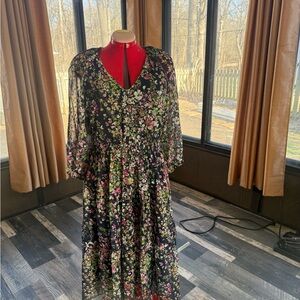 Danny & Nicole Multicolor Floral Long Sleeve Dress
